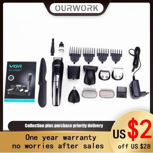 Multifunctional Hair Clipper Mens Razor Sideburner Eyebrow Trimmer Nose Hair Trimmer Six In One Detachable Washing Head With Ba