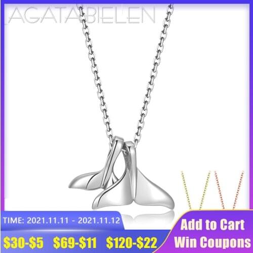 Fashion New Mermaid Tail Double Pendant Necklace 925 Sterling Silver Rose Gold Color Short Choker Necklace Silver 925 Jewelry