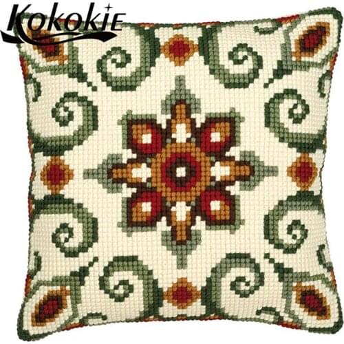 DIY embroider needlework knitting needles kit for pillow Mandala embroidery cushion cover kits cross stitch pillow making kits
