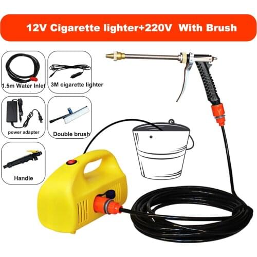 2 In 1 Household Cleaner 12V Cigar Lighter Car Washer 220V 0.68Mpa High Pressure Car Cleaning Gun Water Output With Long Hose