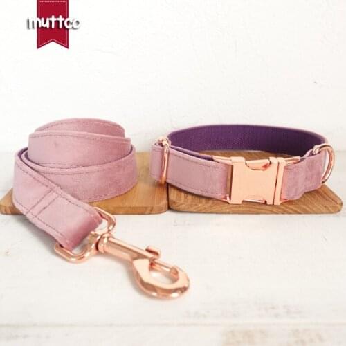 MUTTCO Adjustable collar THE BABY PINK handmade pet products 5 sizes metal buckle double cloth dog collar and leash UDC080M