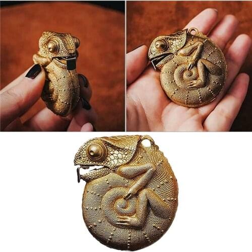 Chameleon Tape Measure Ruler with Keychain Brass Tape Lizard Animal Tape Measure Foot Waterproof Distance Animal Foot Tool