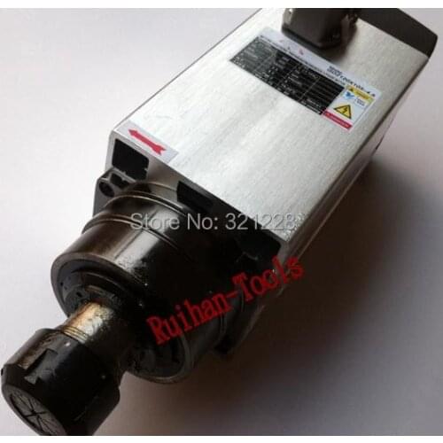 Air-cooled 4 imported ceramic ball bearings Rectangular shape Constant torque motorized spindle ER32-12KW