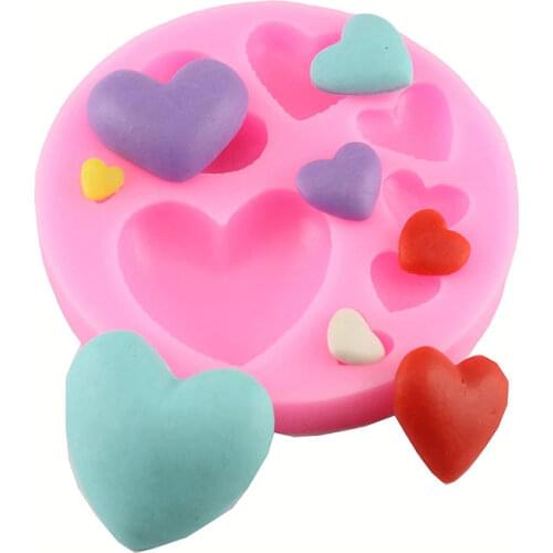 8 Cavity Loving Heart Shape Silicone Fondant Mold DIY Different Sizes Sweet Heart Chocolate Candy Cake Decorating Tool Mold