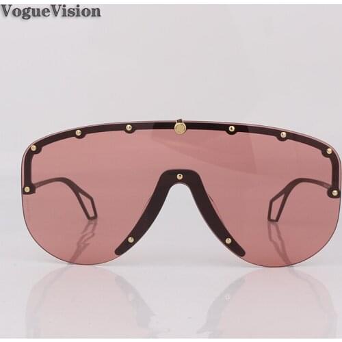 Red Translucent Mask sunglasses men Studded