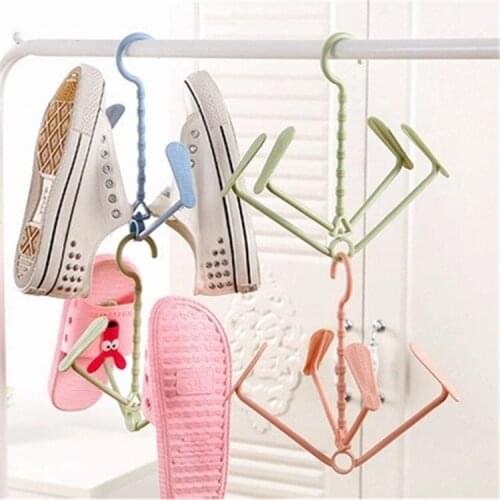 360 Degrees Rotatable Windproof Shoes Hanger Clothing Hanging Hook Rack Drying Bags Shoes Slipper Clothes Stand Tree