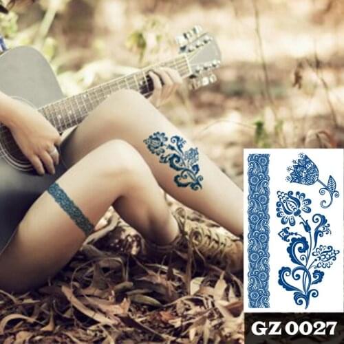 1Pcs Herbal Extracts Juice Bohemian Flower Tattoos Body Art Waterproof Temporary Tattoo Sticker For Men Women