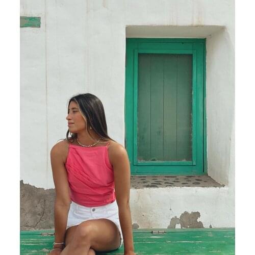 XEASY 2021 Summer Women Cotton Linen Solid Streetwear Folds Camisole Female Vintage Club Ladies Casual Fashion Slim Tank Top