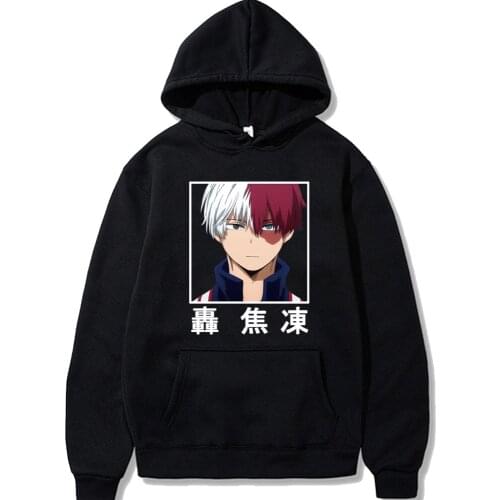 Japan Anime Hoodies My Hero Academia Pullover Casual Hooded Harajuku Sweatshirt Todoroki Shoto cartoon hoodies sweatshirt