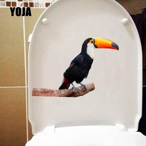 YOJA 24X18.5CM Intereting Big Mouth Bird Cartoon Toilet Seat Decal Bedroom Home Decor Wall Sticker Mural T5-0745