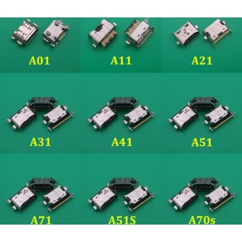 2Pcs Type-C USB Charger Jack Connector Charging Port For Samsung A20 A30 A40 A50 A70 A51 A71 A21s A01 A30s A50s A20s A11 A21 A31