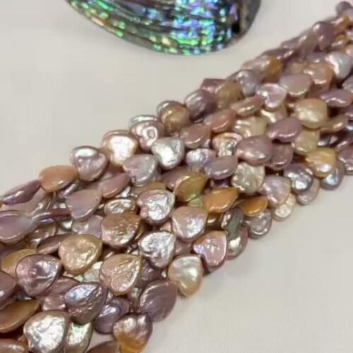 13*14mm natural purple Heart shape pearl loose beads for jewelry making