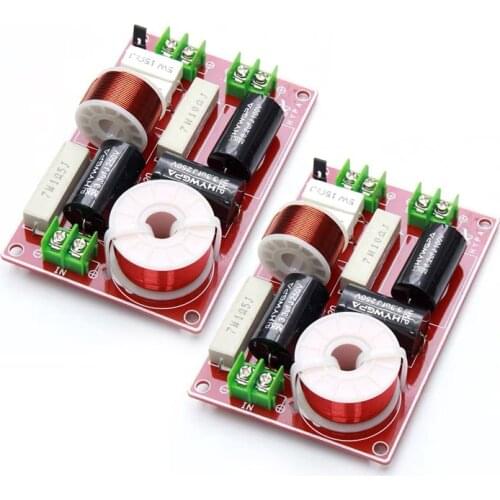 2PCS 2 Way 200W Audio Treble Bass Frequency Divider Home Theater Hifi Stereo 2 Unit Speaker Crossover Filters