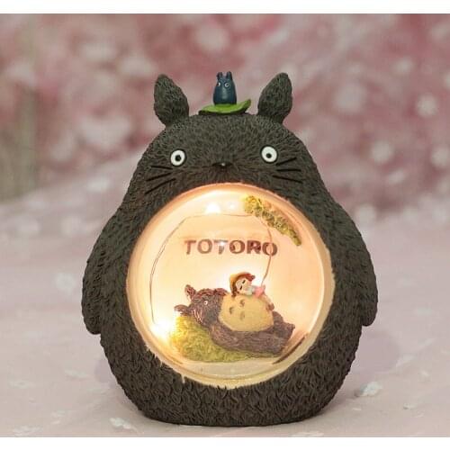 Anime Miyazaki Hayao Action Totoro Model Resin Model Toys For Children Nightlight Decoration Doll Birthday Gift Collectible Toys