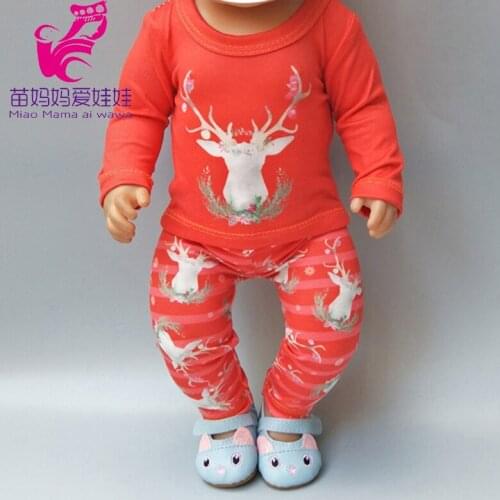 For 43cm Babies Doll Santa Claus Dress with Headband for 18 Inch Doll Clothes Toys Wear