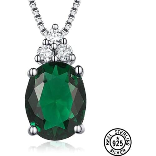 DY Gemstone Emerald Glass Cubic Zirconia Banquet Luxury Pendant With Chain Necklace For Women Trendy Jewelry 925 Sterling Silver