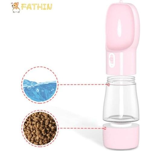 FATHIN Multifunction Dog Feeder Portable Water Bottle High Temperature Resistance 4 Colors Pet Supplies