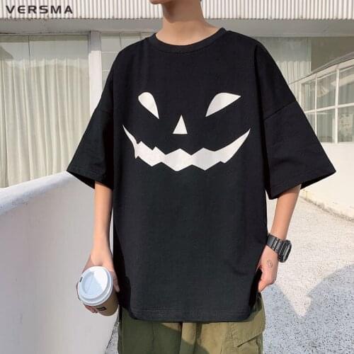 VERSMA Korean Ulzzang Harajuku Top Print Graphic T Shirts Summer Hip Hop Streetwear Punk Rock T Shirt Men Women 5XL Dropshipping