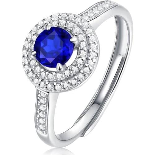 Sapphire ring made of 925 sterling silver, luxury inlay, give women anniversary date gift exquisite jewelry