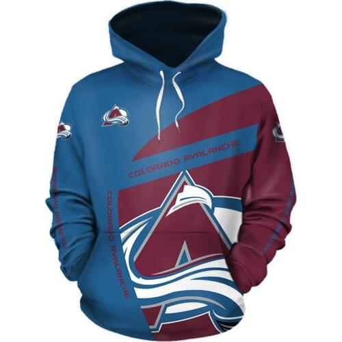 Colorado Mens Fashion 3D Hoodie Blue red stitching cartoon snow mountain print Avalanche Cool outdoor sweatshirt 1