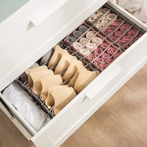 3 Pieces Of 25-compartment Closet Underwear Storage Box Storage Bag Drawer Socks Panties Bra Storage Bag Foldable Design
