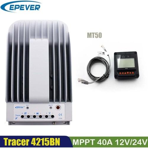 MPPT 40A EPever Solar Charge Controllerand Remote Meter MT50 SET Max 150V PV Battery Panel Regulator 12V24V Tracer4210BN