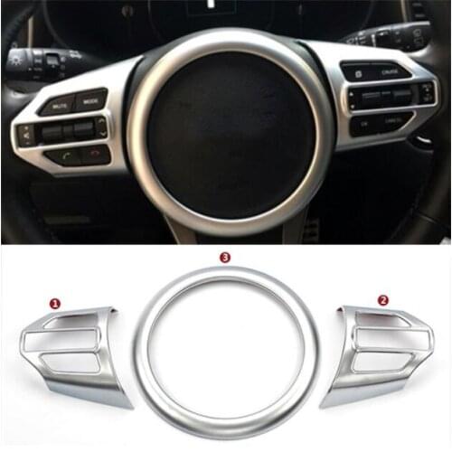 HOT ACCESSORIES 3PCS FIT FOR KIA SORENTO 2016- UM CHROME STEERING WHEEL PANEL INSERT TRIM COVER BEZEL FRAME MOLDING