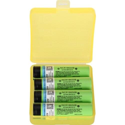 Lithium battery 100% original ncr18650b, 4 units, 3.7v 3400mah, flashlight + 1 battery unit