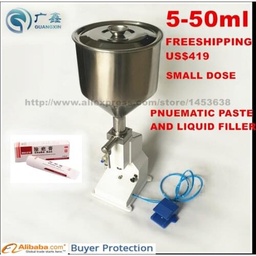 Free Shipping A02 Manual Filling Machine(Pneumatic) small dose paste filling machine,small dose liquid filling mahine