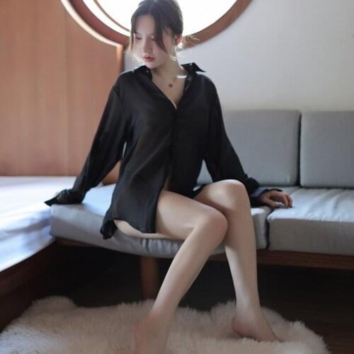 Fashion Solid Color Sexy Pajamas Dress Female Home T shirt Dress For Women Pajama 2021 Spring Long Sleeve Sleepwear