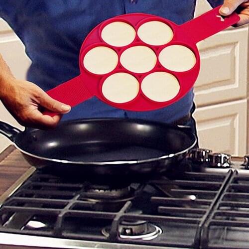 2017 New Silicone High Temperature Resistant Cake 7 Holes Mould Pancakes Mould to make perfect pancakes every time