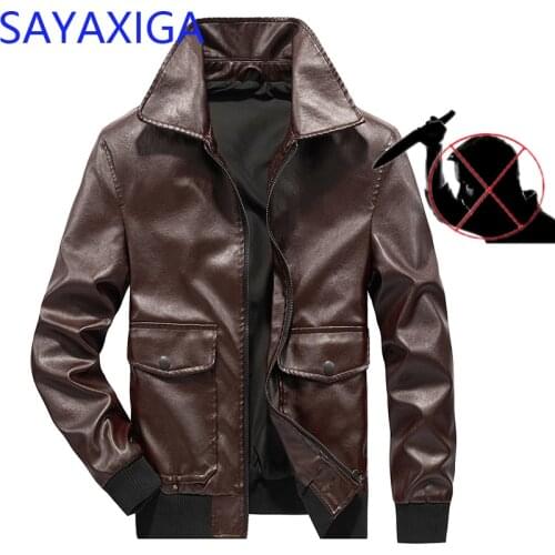 Self-defense clothing Men PU jacket anti cut stab resistant Civil Using thorn stab proof police bodyguard defense tops defence