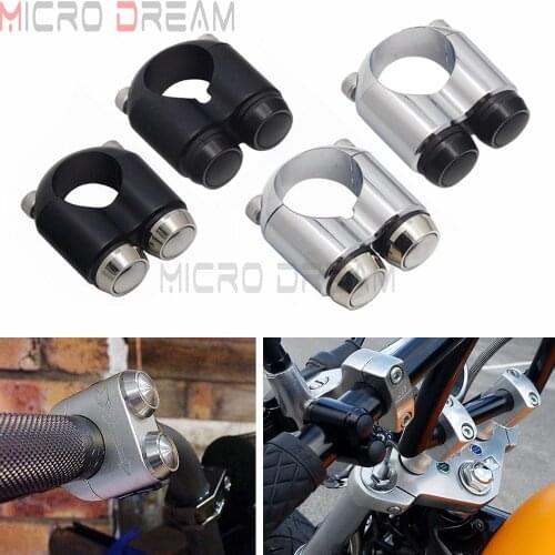 7/8" 1" 22mm 25mm Motorcycle Momentary Switches Handlebar Mount Switch Headlight Light Start Kill Horn Reset 2-Buttons M-Switch