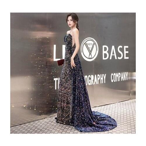 Luxury adult womens ladies full sequins beading mermaid tail formal gown cosplay queen