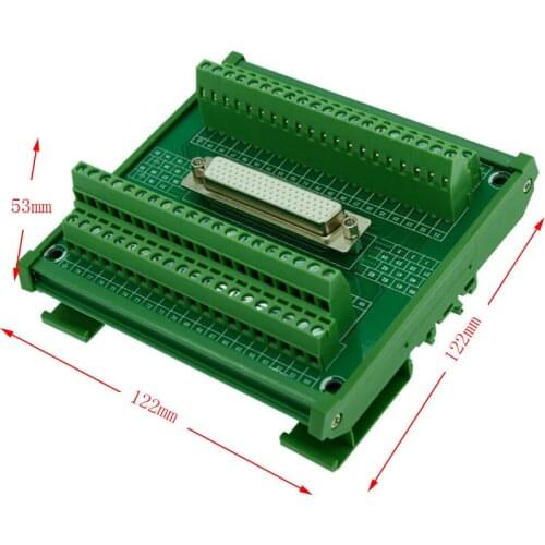 Servo DB78 Female DIN Rail Mount Interface Module, DB78 female Breakout Board, DB78 female to screw terminal block
