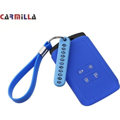 Silicone Key Fob Cover Case Key Chain for Renault Talisman Captur Espace Clio Megane Koleos Scenic 4 2016 2017 2018 2019 2020