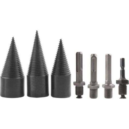 Home Outdoor Wood Chopping Drill Bit Firewood Machine Drill Parts Wood Cone 23GB