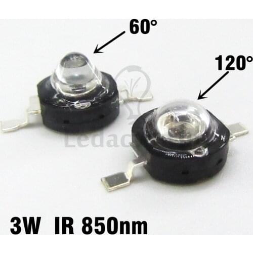 10pcs Infrared Red 850nm 3W High Power LED Chip IR 850Nm Epistar LED Beads for Night Camera