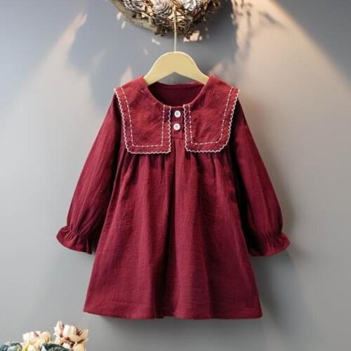 Spring Autumn Baby Toddler Clothes School Girls Dress Cotton Vestidos Long Sleeve Kids Party Dresses For Girl Children Costumes