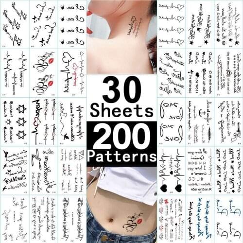 30 Sheets Temporary Tattoos Stickers,Multi-Colored Mixed Style Body Art Temporary Tattoos for Women, Girls Kids Tattoo Sets