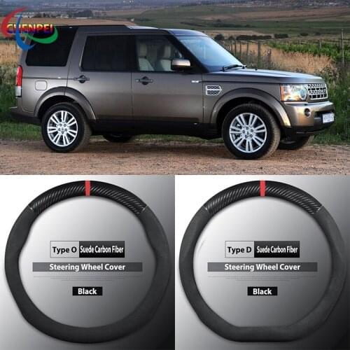 Four Seasons Universal Non-Slip Carbon Fiber Suede Steering Wheel Cover For Land Rover Discovery 4 Car Interior Accessories
