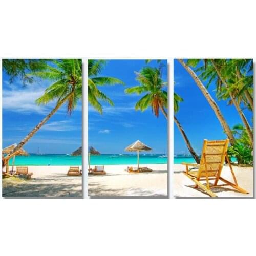 Needlework Diy Diamond Painting Cross Stitch Beach Scenery 3pcs set Diamond Embroidery Full Square Diamond Mosaic Pictures decor