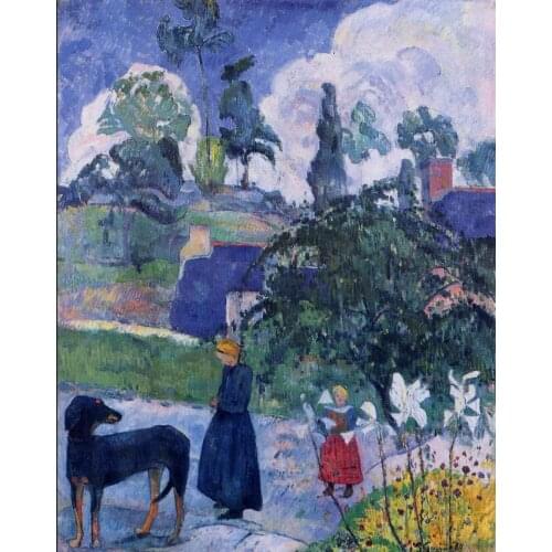 High quality Oil painting Canvas Reproductions Among the lillies (1893) by Paul Gauguin hand painted