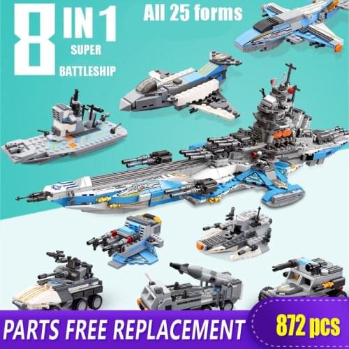 XINGBAO 13001 8in1 Super Universe Battleship Building Blocks Bricks Excavator Blocks with Figure Standard for Kids Toys