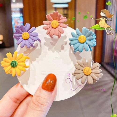 Candy color Daisy flowers catch clip cute baby small clip does not hurt girls hair hairpin headdress princess hair accessories
