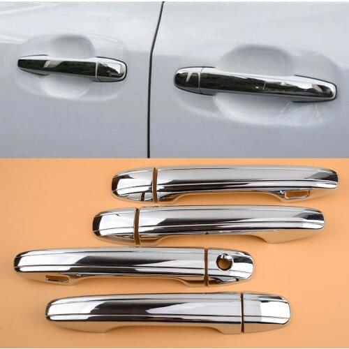 1 Set Car Silver Exterior Door Handle Cover Cap Fit For Toyota Sienna 2011 2012 2013 2014 2015 2016 2017 2018 2019 2020