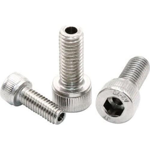 1pcs M16 stainless steel cylinder head knurled hollow screw hex socket cup threading lamps bolt 8mm aperture 30mm-60mm long