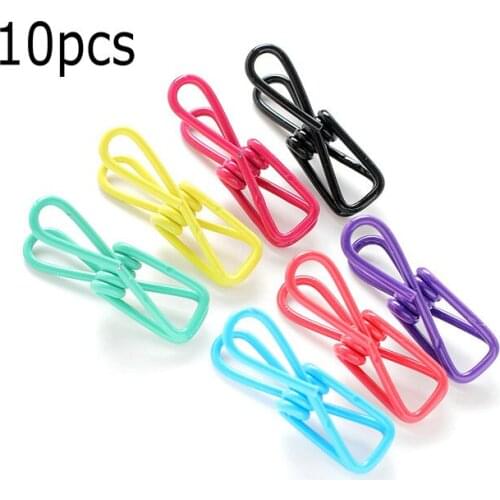 10pcs Colorful Clothes Peg Towel Socks Clip Pants Clothes Underwear Clips Metal Clips for Hanger
