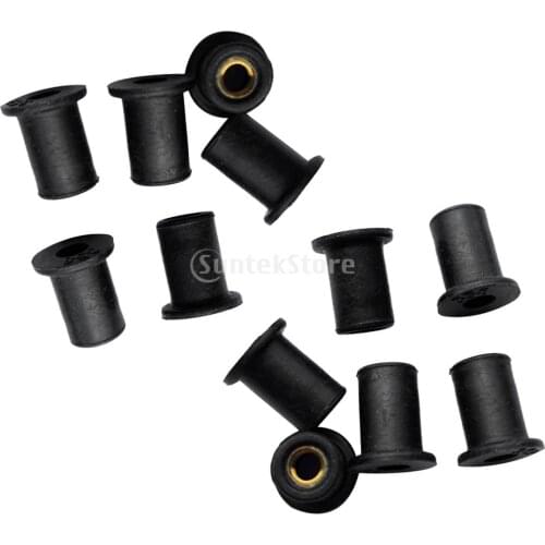 12Pcs M4 Metric Rubber Well Nuts Blind Fastener Threaded Brass Insert Kayak Canoe Dinghy Fishing Boat Accessories