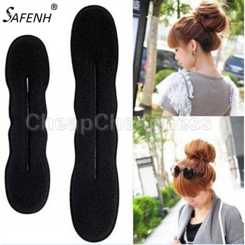 1PCS/2pcs Small + Big Women Sponge Clip Foam Donut Hair Styling Bun Curler Tool Maker Ring Twist Hair Band Accessories